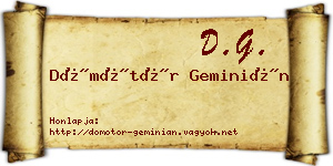 Dömötör Geminián névjegykártya